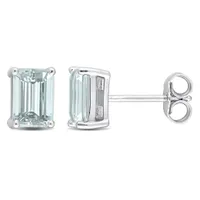 Julianna B Sterling Silver Aquamarine Stud Earrings