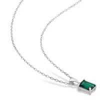 Julianna B Sterling Silver Created Emerald Pendant