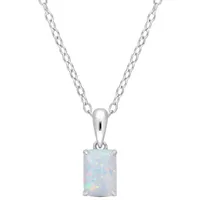 Julianna B Sterling Silver Created Opal Pendant