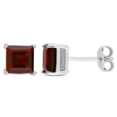 Julianna B Sterling Silver Garnet Stud Earrings