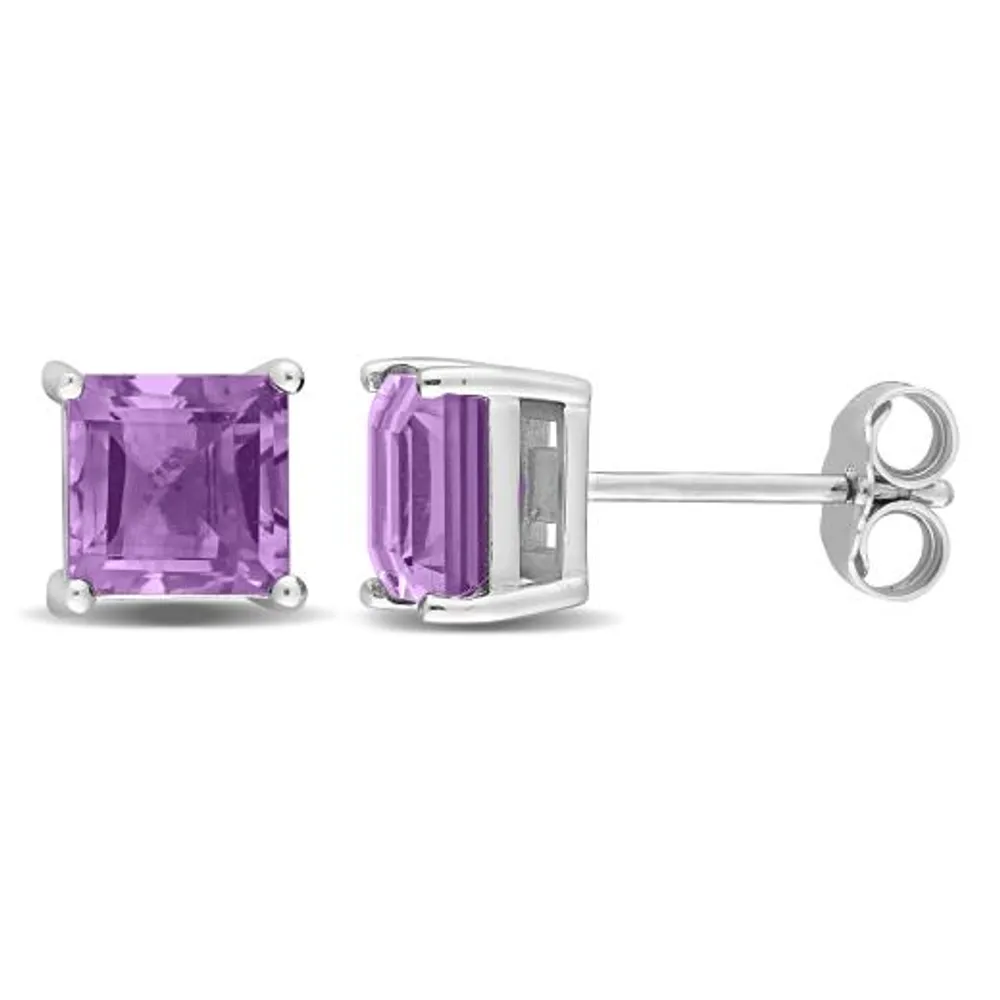 Julianna B Sterling Silver Amethyst Stud Earrings