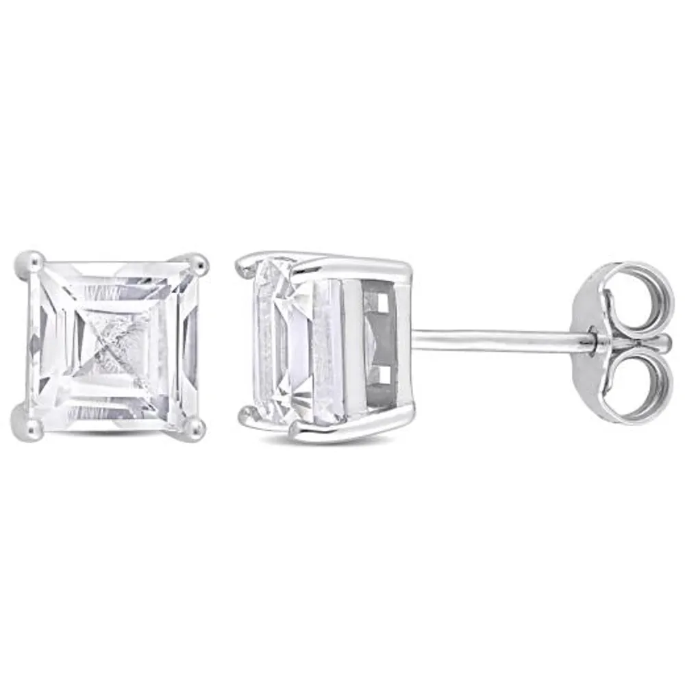 Julianna B Sterling Silver White Topaz Stud Earrings