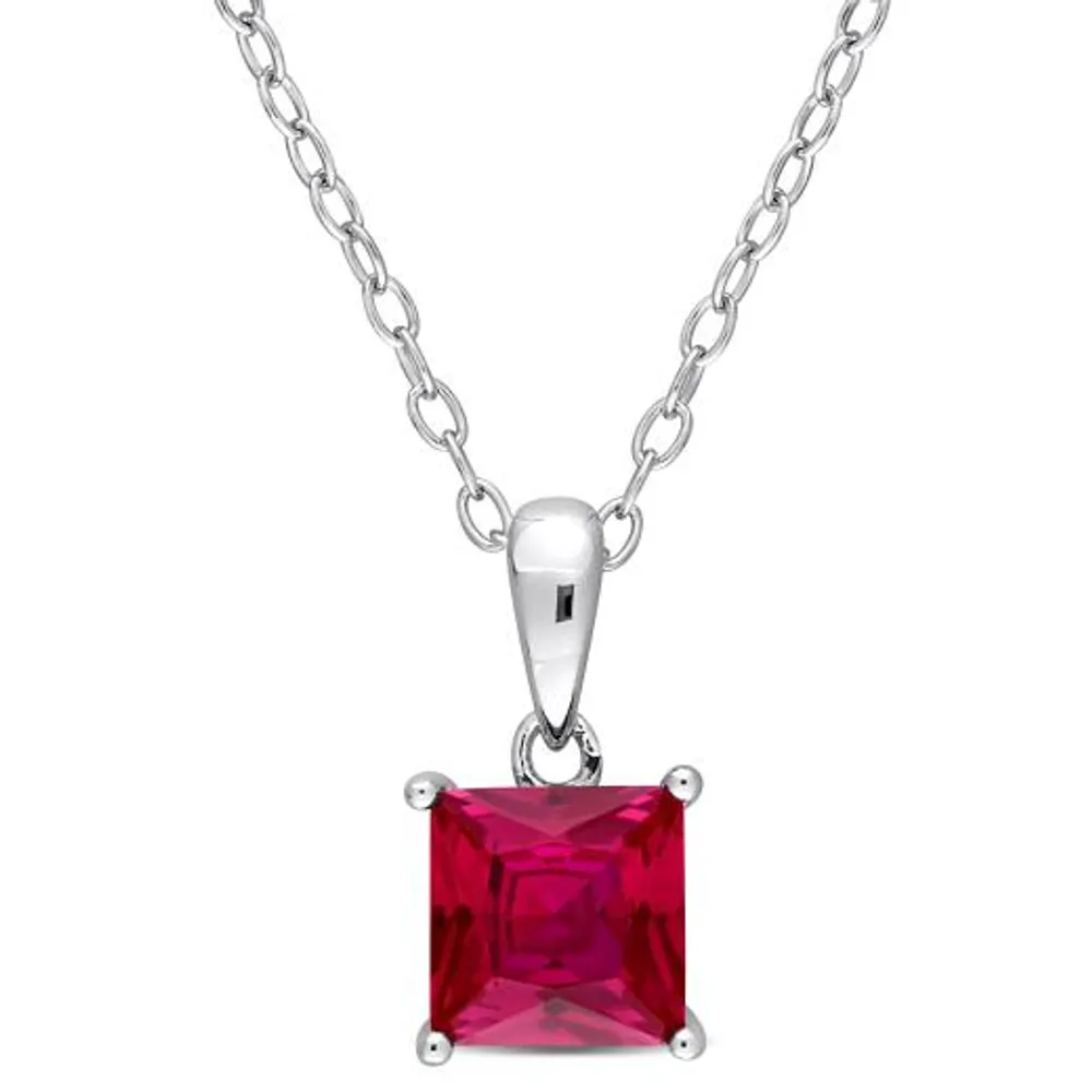 Julianna B Sterling Silver Created Ruby Pendant