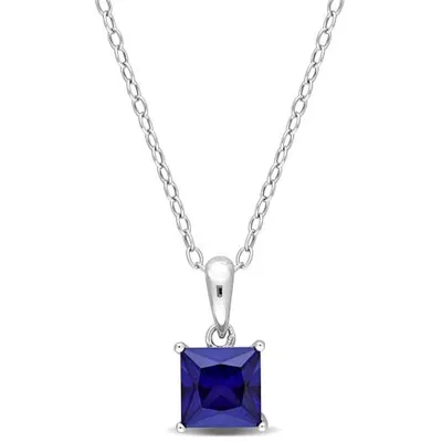 Julianna B Sterling Silver Created Sapphire Pendant