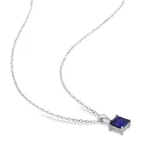 Julianna B Sterling Silver Created Sapphire Pendant