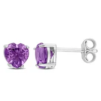 Julianna B Sterling Silver Amethyst Stud Earrings