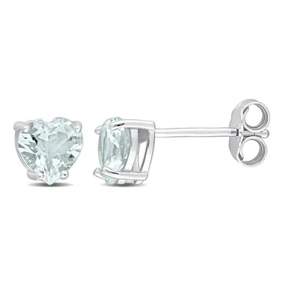 Julianna B Sterling Silver Aquamarine Stud Earrings