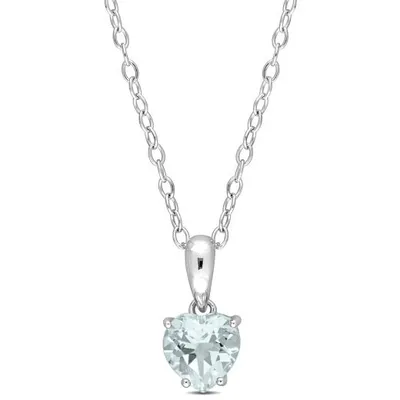 Julianna B Sterling Silver Aquamarine Pendant