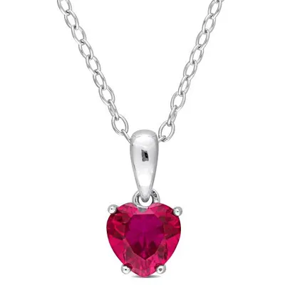 Julianna B Sterling Silver Created Ruby Pendant