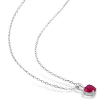 Julianna B Sterling Silver Created Ruby Pendant