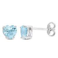 Julianna B Sterling Silver Sky Blue Topaz Stud Earrings