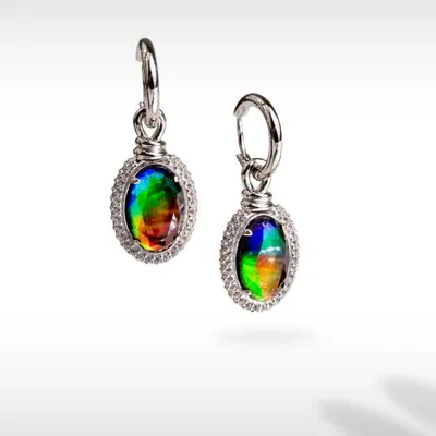 Korite Knots Sterling Silver Ammolite Earrings