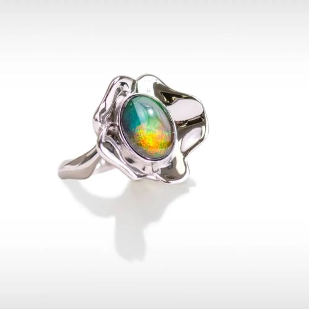 Korite Bloom Sterling Silver Ammolite Ring