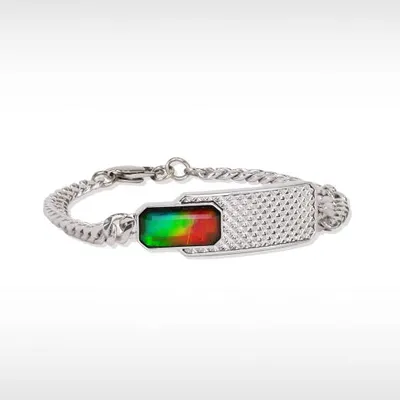 Korite Lunar 8" Sterling Silver Ammolite Bracelet