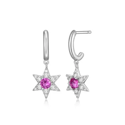Reign Pink Sapphire Star Earrings