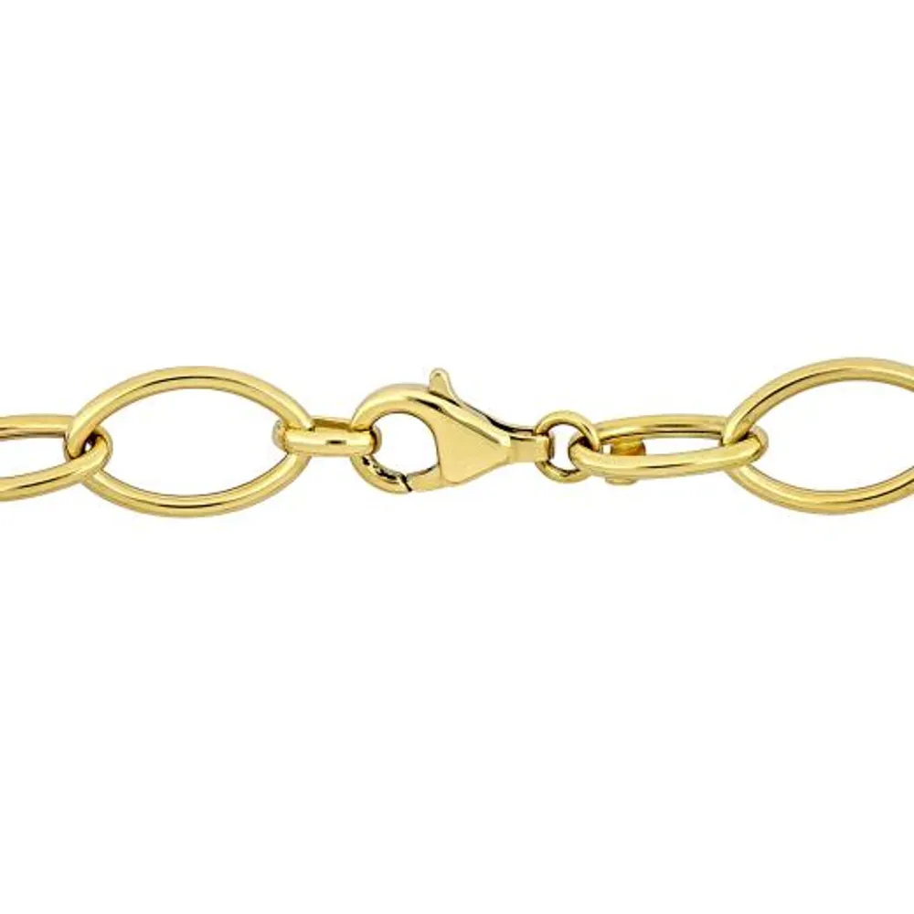 Julianna B 14K Yellow Gold 7.5" Heart Drop Link Bracelet