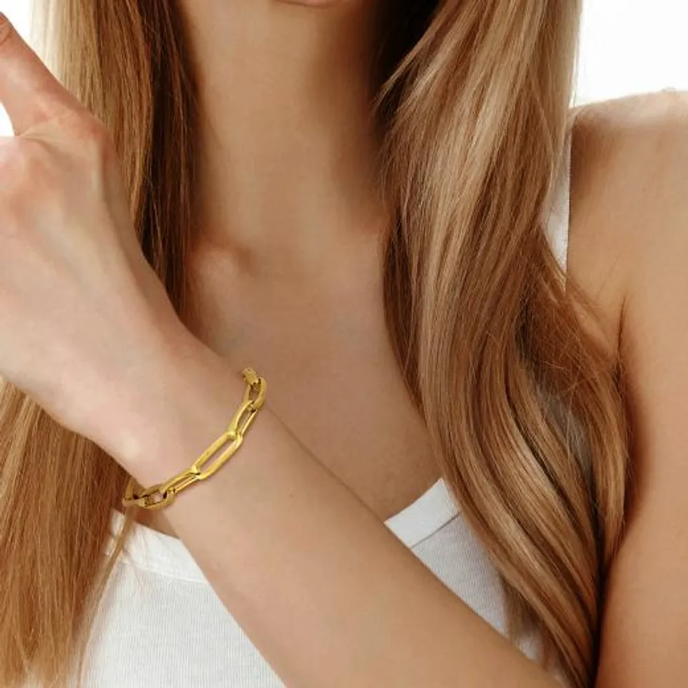 Julianna B 14K Yellow Gold 7.5" Paperclip Link Bracelet