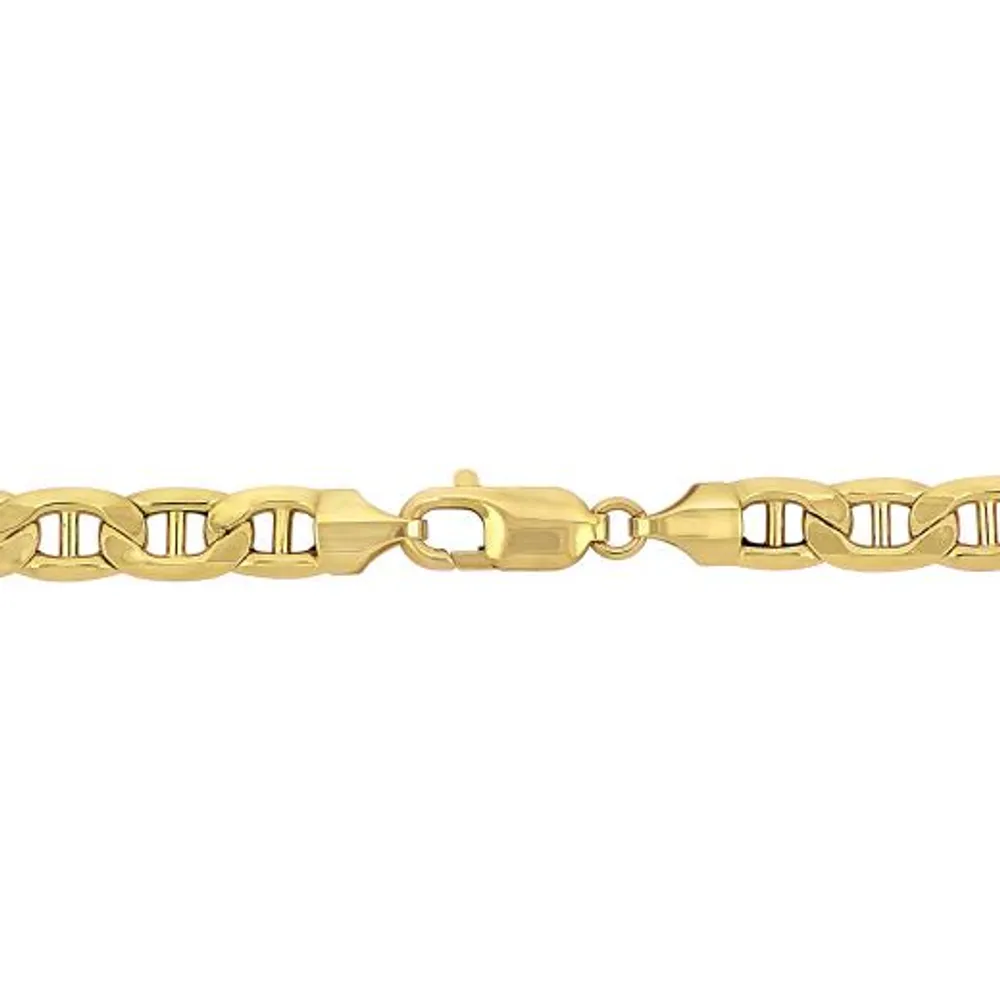 Julianna B 10K Yellow Gold 9" 7MM Mariner Link Bracelet