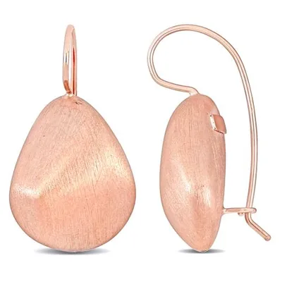 Julianna B 14K Rose Gold Tear Drop Dome Earring w/Matte Finish