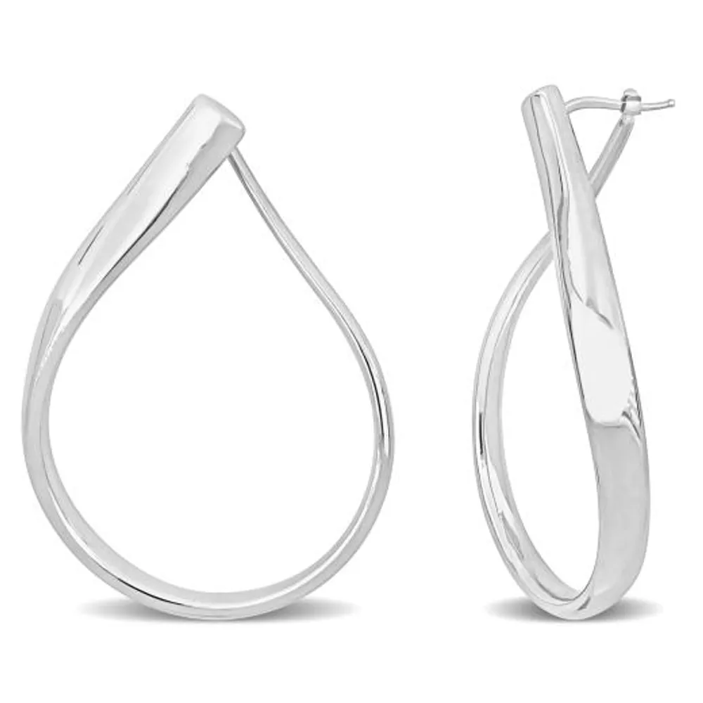 Julianna B 14K White Gold 30mm Twisted Hoop Earring