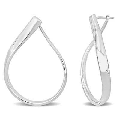 Julianna B 14K White Gold 30mm Twisted Hoop Earring