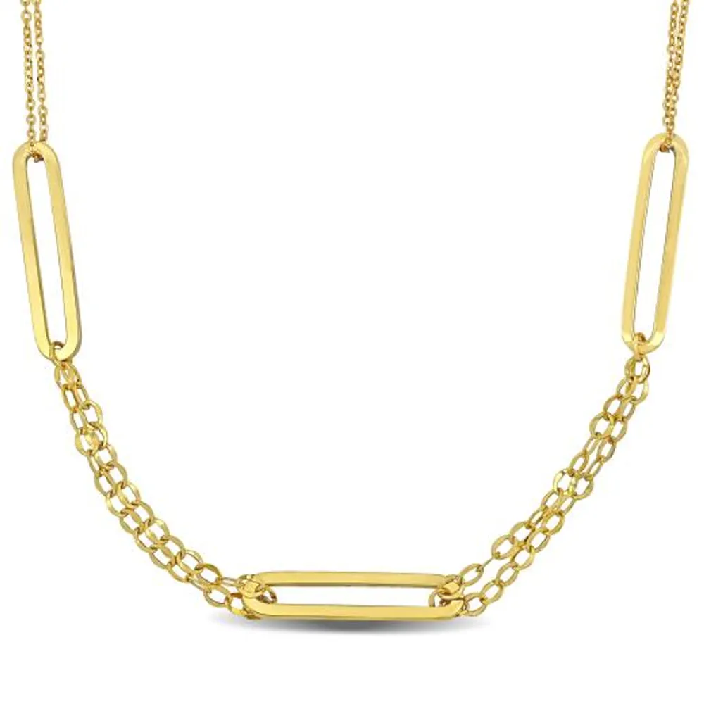 Julianna B 14K Yellow Gold 16" Multi Station Link Necklace