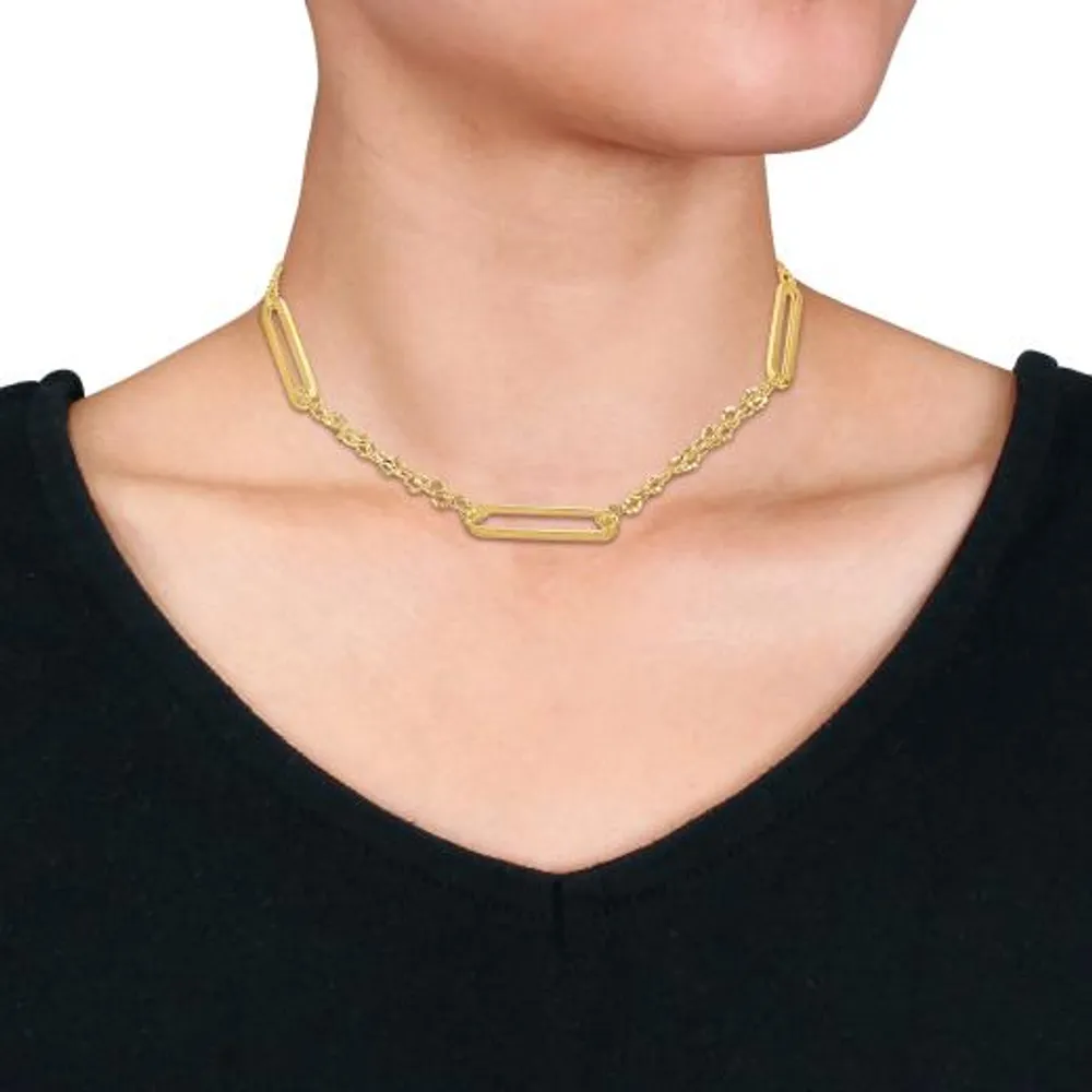 Julianna B 14K Yellow Gold 16" Multi Station Link Necklace