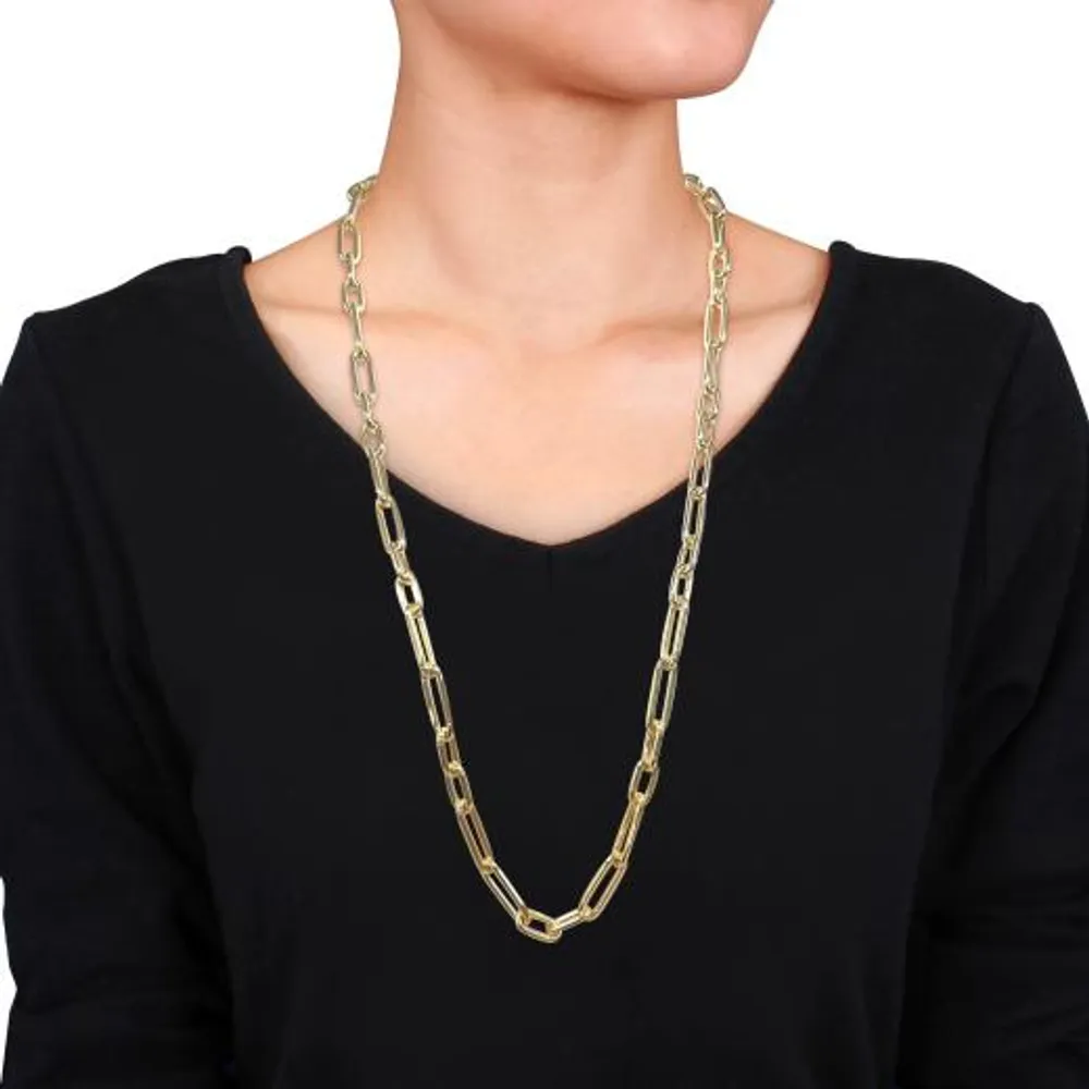 Julianna B 14K Yellow Gold 32" Oval Paperclip Link Chain