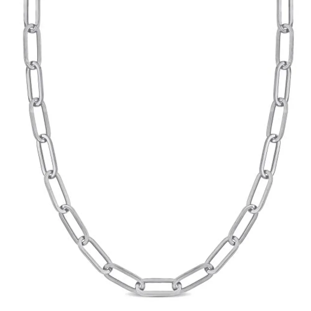 Julianna B 14K White Gold 18" 6.3mm Paperclip Link Chain