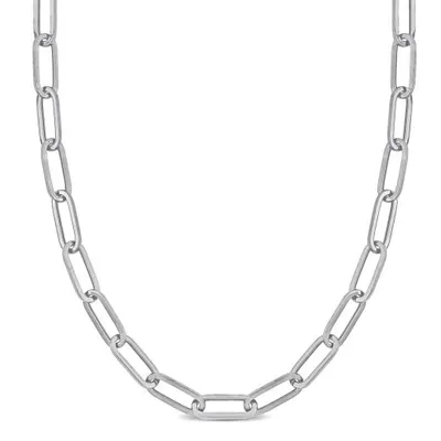 Julianna B 14K White Gold 18" 6.3mm Paperclip Link Chain