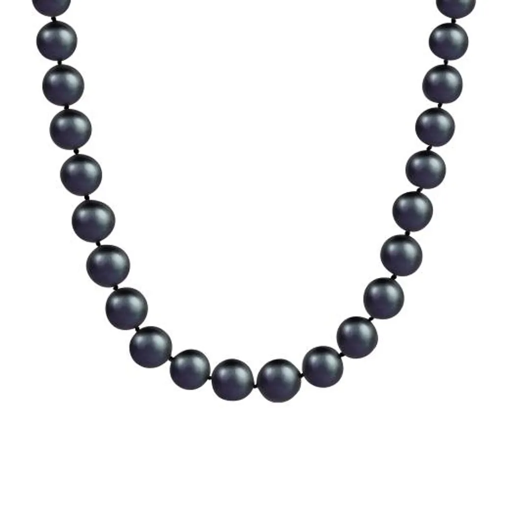 Sterling Silver 18" 12-15MM Black Freshwater Pearl Necklace
