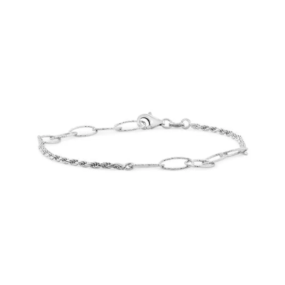 Sterling Silver 7.5" + 1" Extender Open Link Bracelet