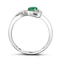 Sterling Silver Emerald Infinity Heart Ring