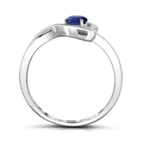 Sterling Silver Sapphire Infinity Heart Ring