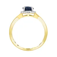 10K Yellow Gold Sapphire and Diamond Infinity Ring