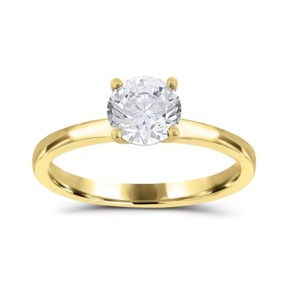 10K Yellow Gold Cubic Zirconia Solitaire Ring