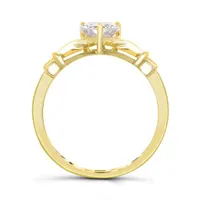 10K Yellow Gold Cubic Zirconia Claddagh Ring