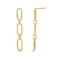 10K Yellow Gold Paperclip Link Drop Earrings