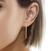 10K Gold Diamond Cut Hoop Earring