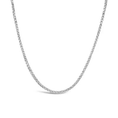 10K White Gold 24" 1.35mm Round Box Chain