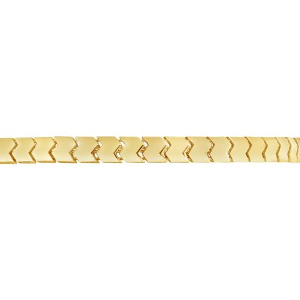 10K Yellow Gold 7.5" 3D Wave Link Bracelet