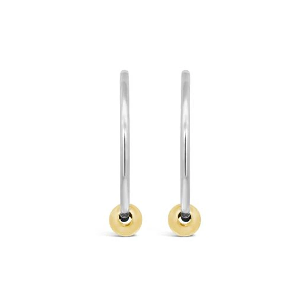 10K White Gold Sleeper with Bead