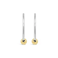 10K White Gold Sleeper with Bead