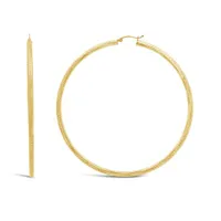 10K Yellow Gold 3x80mm Extra Large Hoop Earrings