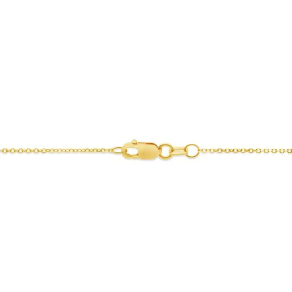 10K Yellow Gold Diamond Cut Disc Necklace 18