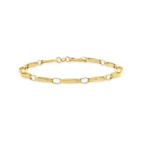 10K Gold 7.5" Oval Paperclip Link Bracelet