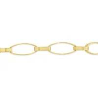 10K Yellow Gold 7.5" Oval Paperclip Link Bracelet