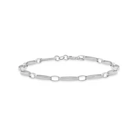 10K White Gold 7.5" Oval Paperclip Link Bracelet
