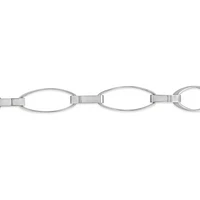 10K White Gold 7.5" Oval Paperclip Link Bracelet