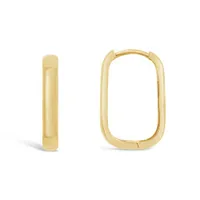 10K Yellow Gold Oval Hoop Earring
